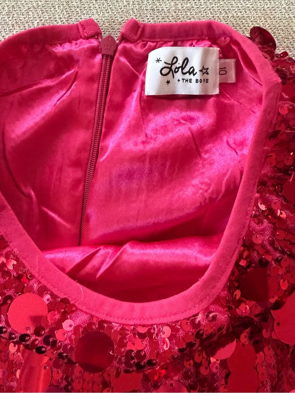 Lola + The Boys Magic Paillette Mini Skirt Size 10 Hot Pink Sequin Party Skirt